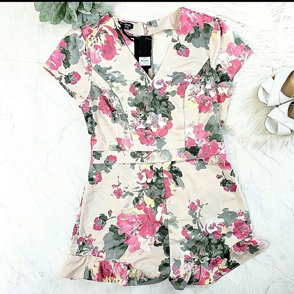 bebe Pants - BEBE SATIN JUMPER ROMPER